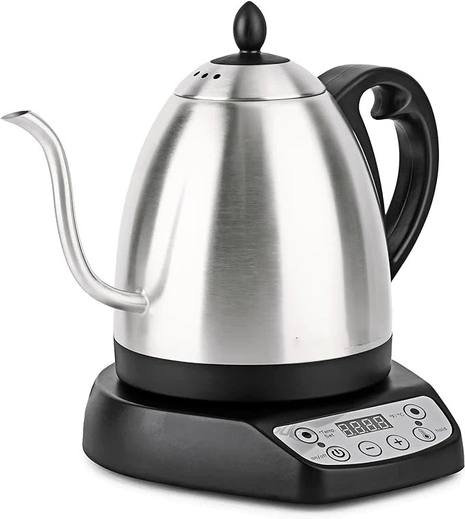 1L Digital Temp Control Gooseneck Kettle, Presets, 1000W, Stainless Steel