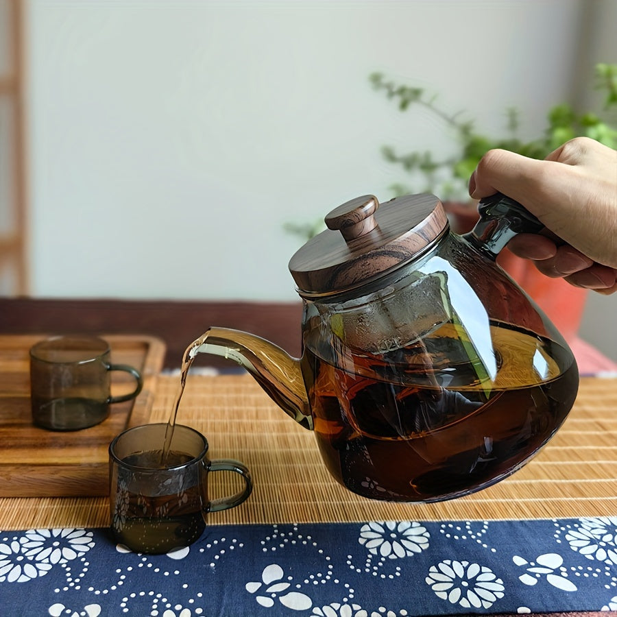 High-Temperature Resistant Large Glass Teapot for Home, Office, and Picnics