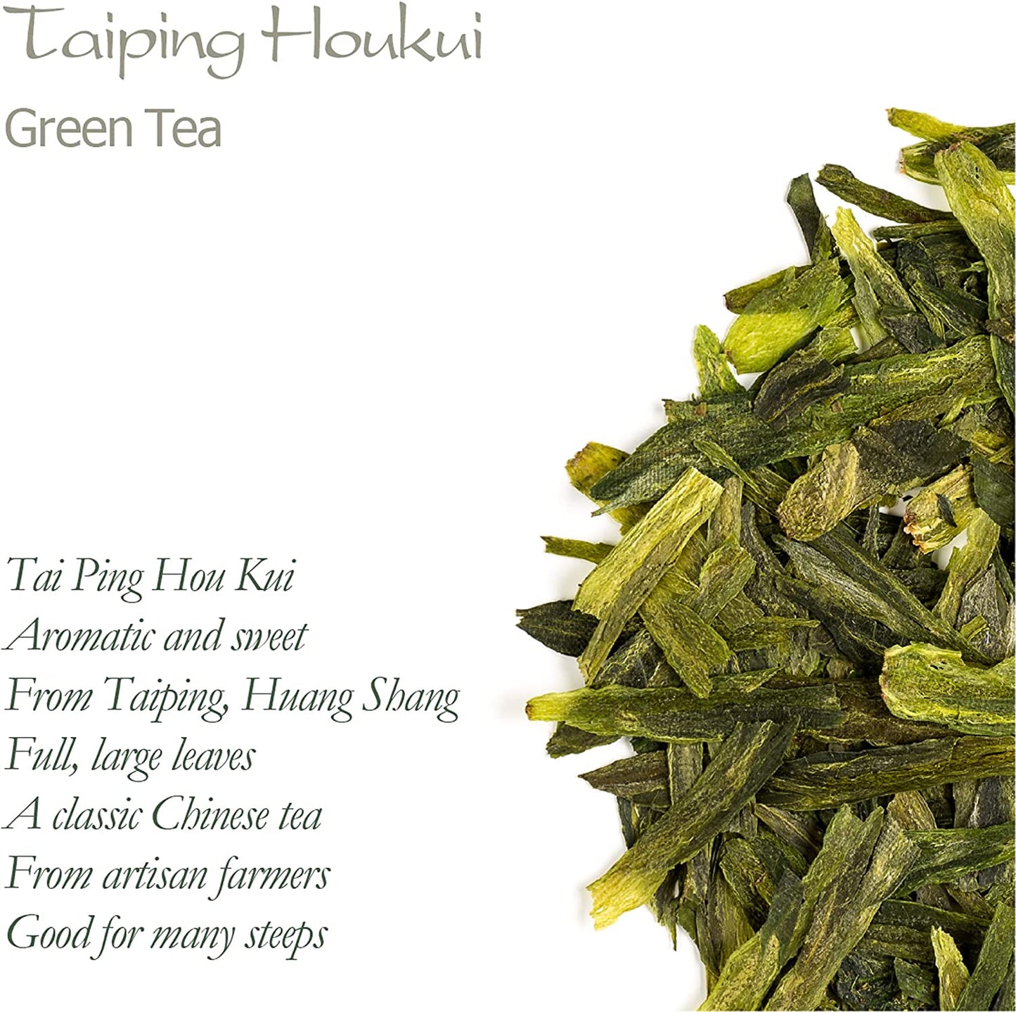 The Large, Beautiful Leaves of Taiping Houkui (太平猴魁)250g Green Tea