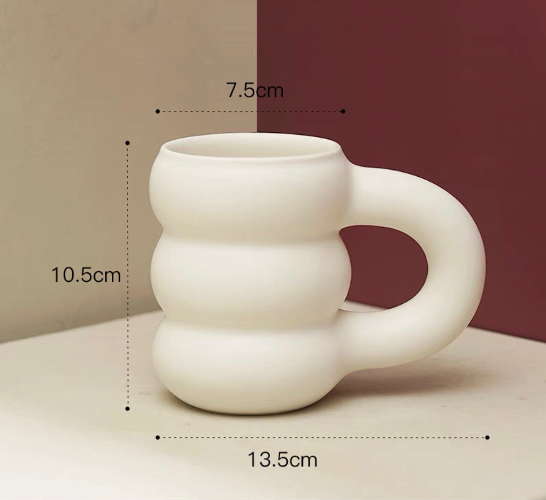 TOPONE Creative Water Cup Ceramic Mug Nordic Coffee Cups with Big Handrip Colored Ceramics Big Juice Mugs