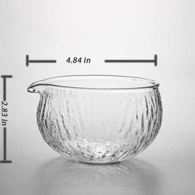 Glass Matcha Bowl With Pouring Spout - Handmade Japanese Style   400ml 13.5 oz