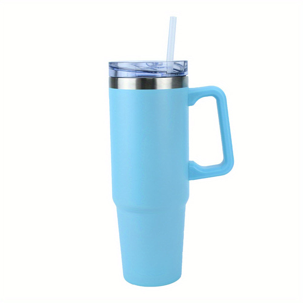 35 oz Straw Mug, Vacuum Insulated, Stainless Steel, with Handle & Straw Lid
