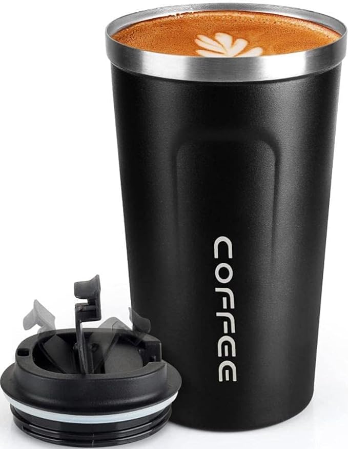 TOPONE 13oz Travel Mug, 380ml Insulated Coffee Mug, Travel Mug Spill, Stainless Steel Vacuum Insulated Tumbler, Small Water Bottle with Lid, Double Wall Leak-Proof Thermos Mug for Keep Hot/Ice Coffee,Tea