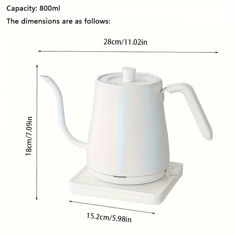 Gooseneck Electric Kettle, Pour Over Coffee and Tea Kettle, 100% Stainless Steel Inner 0.8L 110v