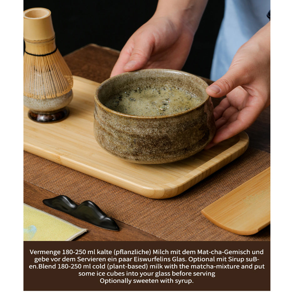 Dynamic Kiln Change Glaze - Exquisite Matcha Tea Set with Vibrant Hues