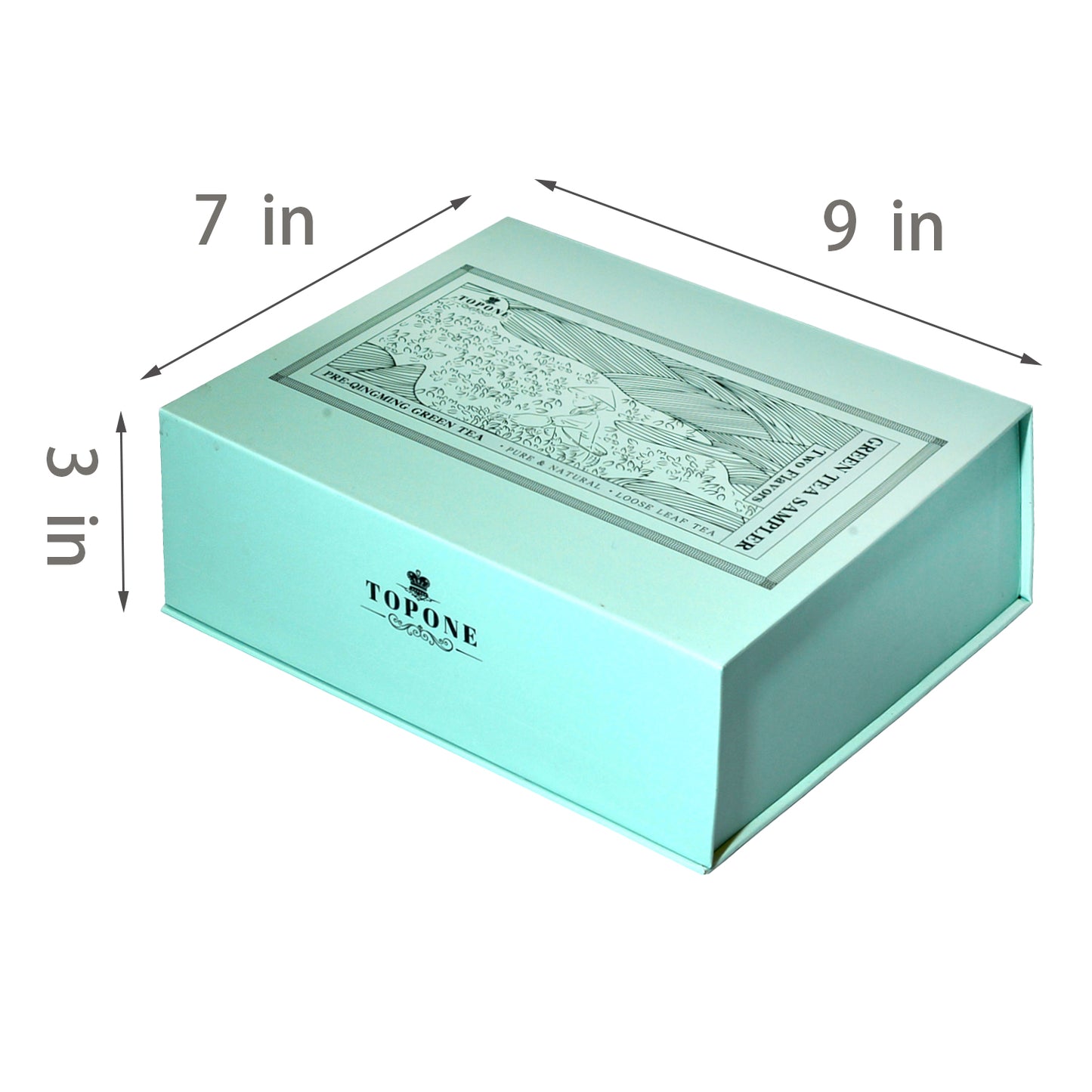 TOPONETEA 2 Different Varieties Gift Box-Longjing and Anji Baicha 安吉白茶 in Noble Magnet Box Gift Set Pre Qingming Chinese Green Tea Loose Leaf Tea for Men Gift，Christmas