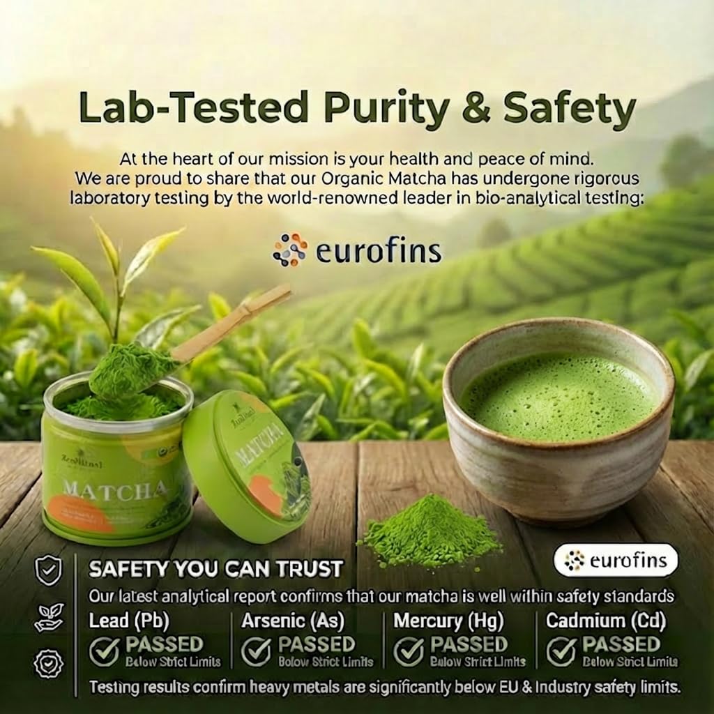 ZenRitual Ceremonial Grade Matcha Powder - Pure Organic Green Tea, 1.41 oz (40 Single Servings) Tin - Authentic Stone Ground, Eurofins Tested - Zero Sugar, Best for Oat Milk Latte, Smoothies & To Go (Vegan, Keto)