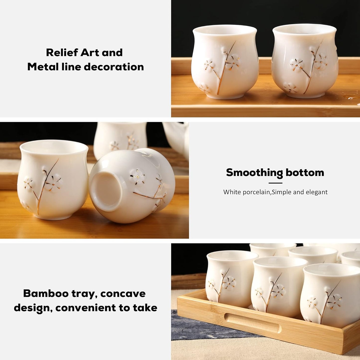 Japanese White Porcelain Tea Set Perfect for Tea Enthusiasts