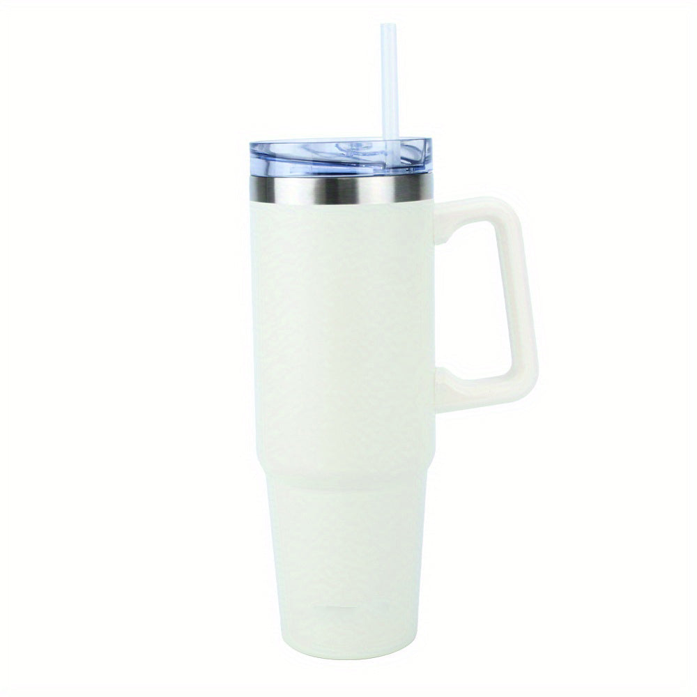 35 oz Straw Mug, Vacuum Insulated, Stainless Steel, with Handle & Straw Lid