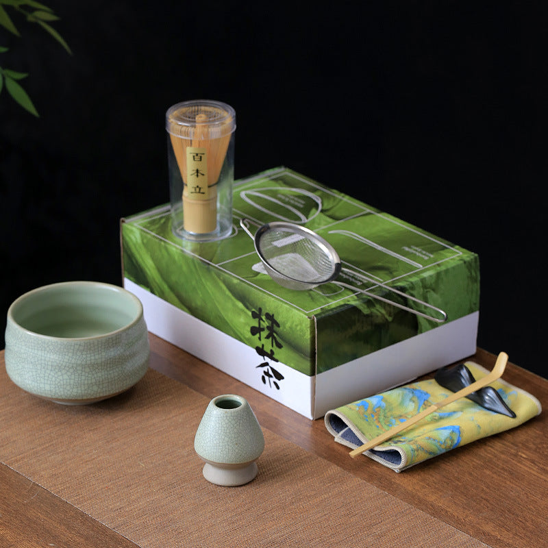 4-Piece/7-Piece Premium Ceramic Matcha Bowl & Chasen Stand Set: Experience Elegance and Tradition in Japanese Tea Ceremonies
