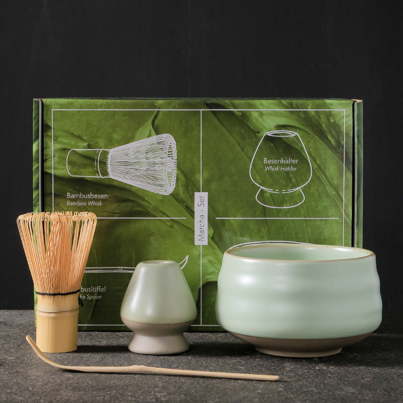 4-Piece/7-Piece Premium Ceramic Matcha Bowl & Chasen Stand Set: Experience Elegance and Tradition in Japanese Tea Ceremonies