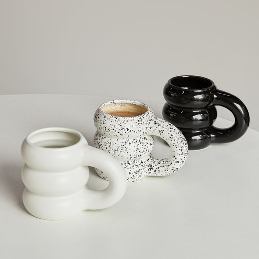TOPONE Kreativer Wasserbecher Keramikbecher Nordische Kaffeetassen mit großer handrippfarbener Keramik Große Saftbecher