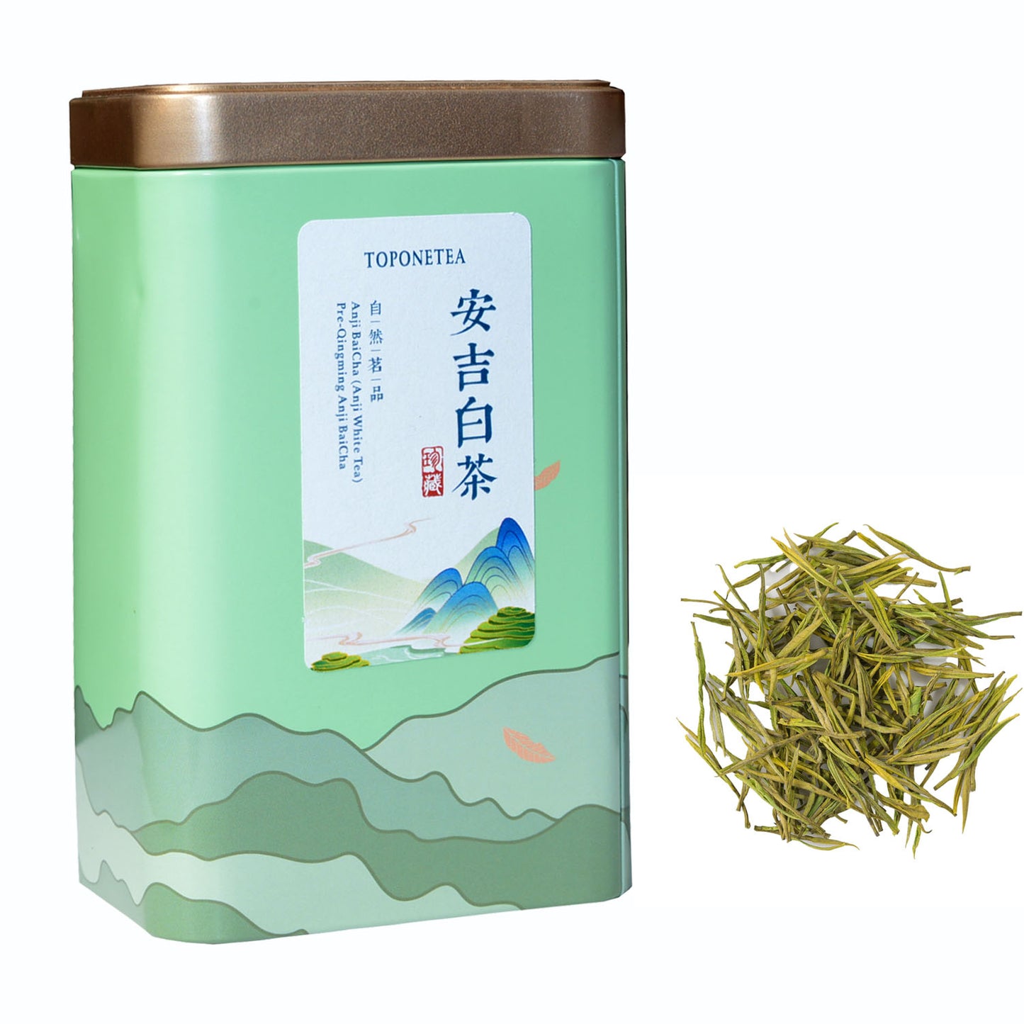 AnJi Baicha, er ist authentischer Anji-weißer Tee, organischer, lockiger grüner Tee aus grünem Blatt-erste Klasse-2,1 Unzen/60g